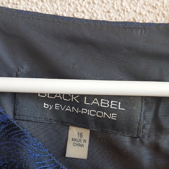 Evan Picone Blue Sleeveless Sheath Midi Dress - Picture 2 of 5